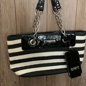 Black and white handbag